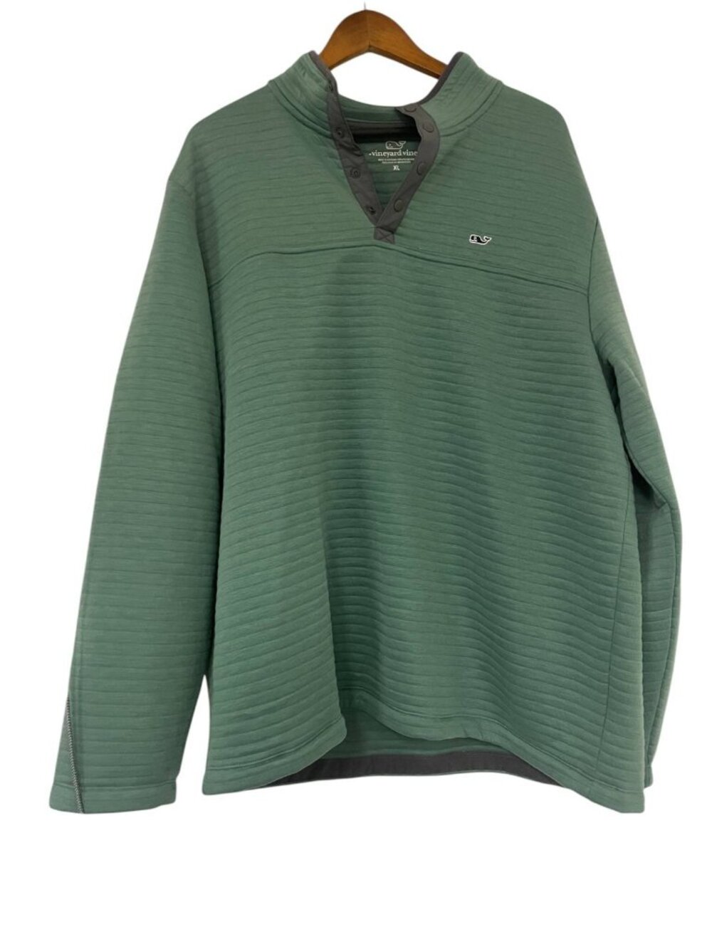 Vineyard Vines Men's XL Green Quilted Snap Placket Pullover 1K004307 NWOT